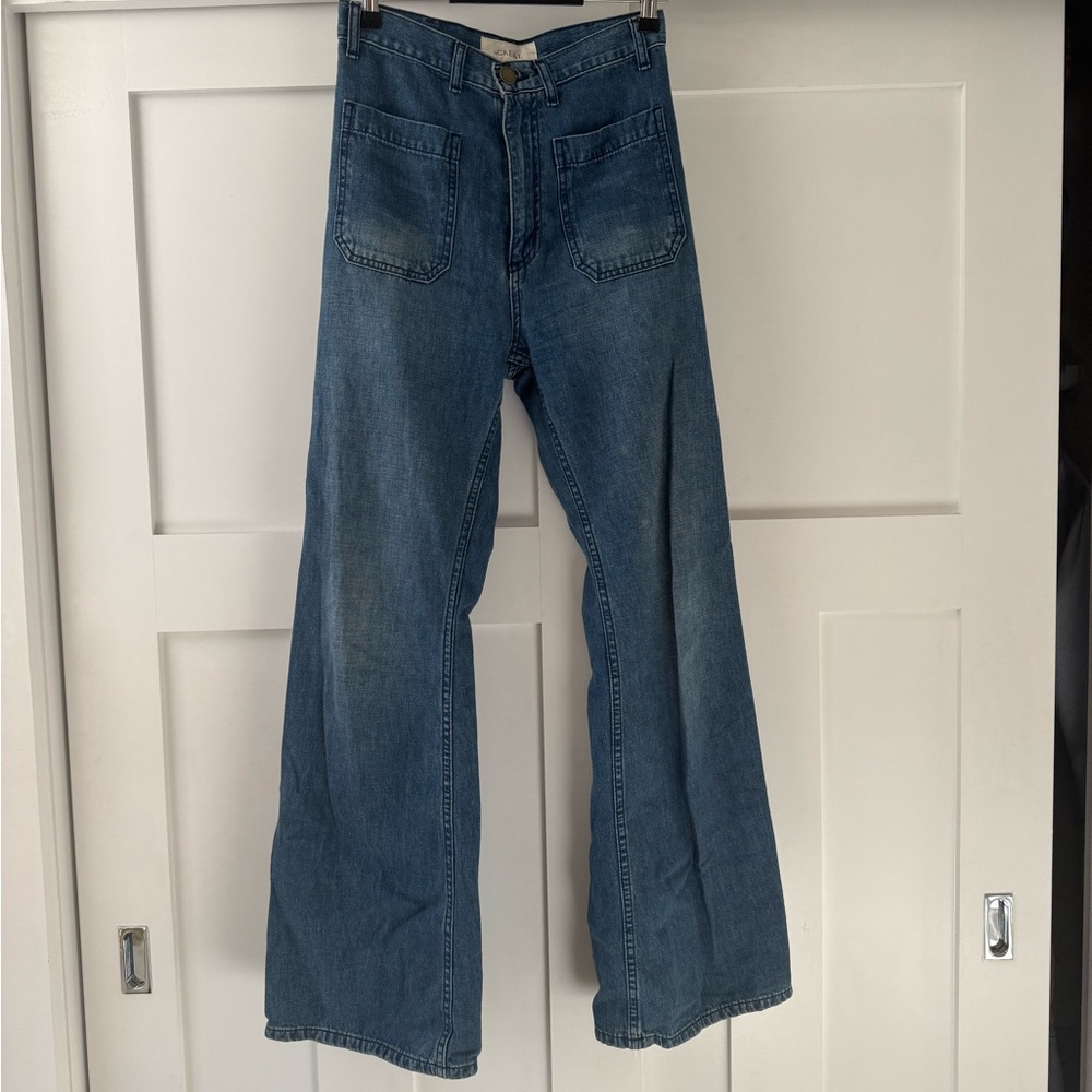 THE GREAT. Classic Blue Denim Pants